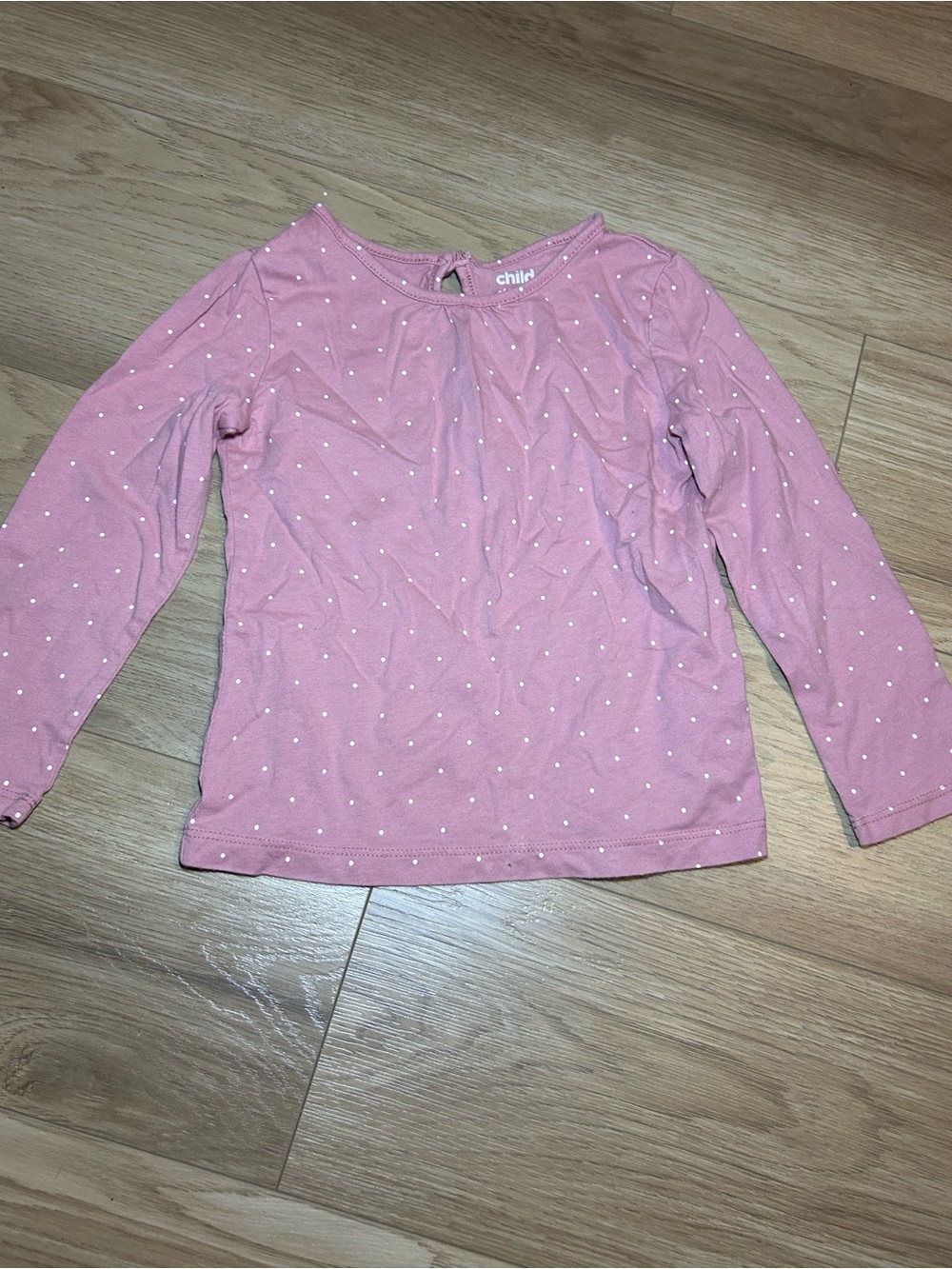 Carter's Pink Long-Sleeve Tee with White Dots